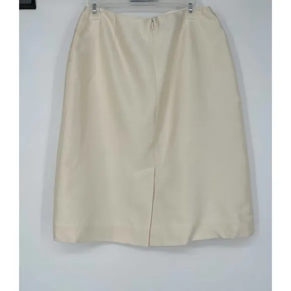 Rickie Freeman Teri Jon silk pencil skirt women’s size 8 cream
