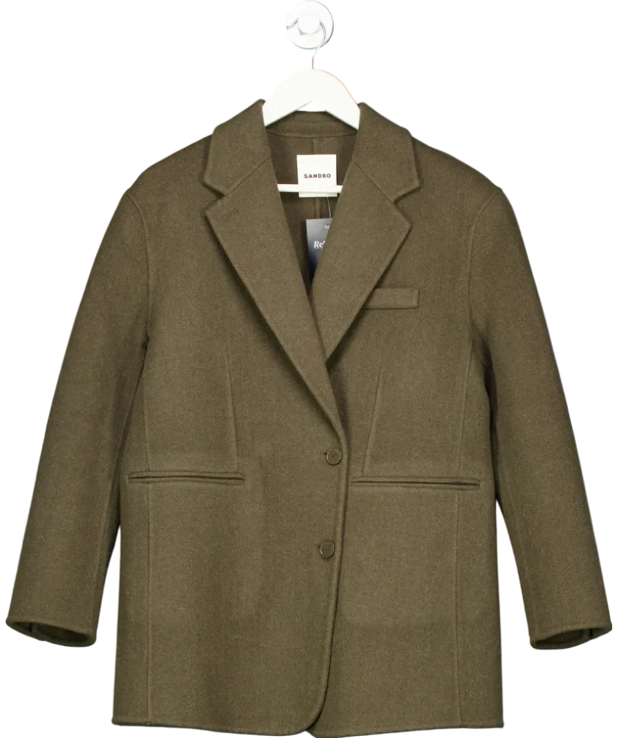 Sandro Green Wool Blend Coat UK 8