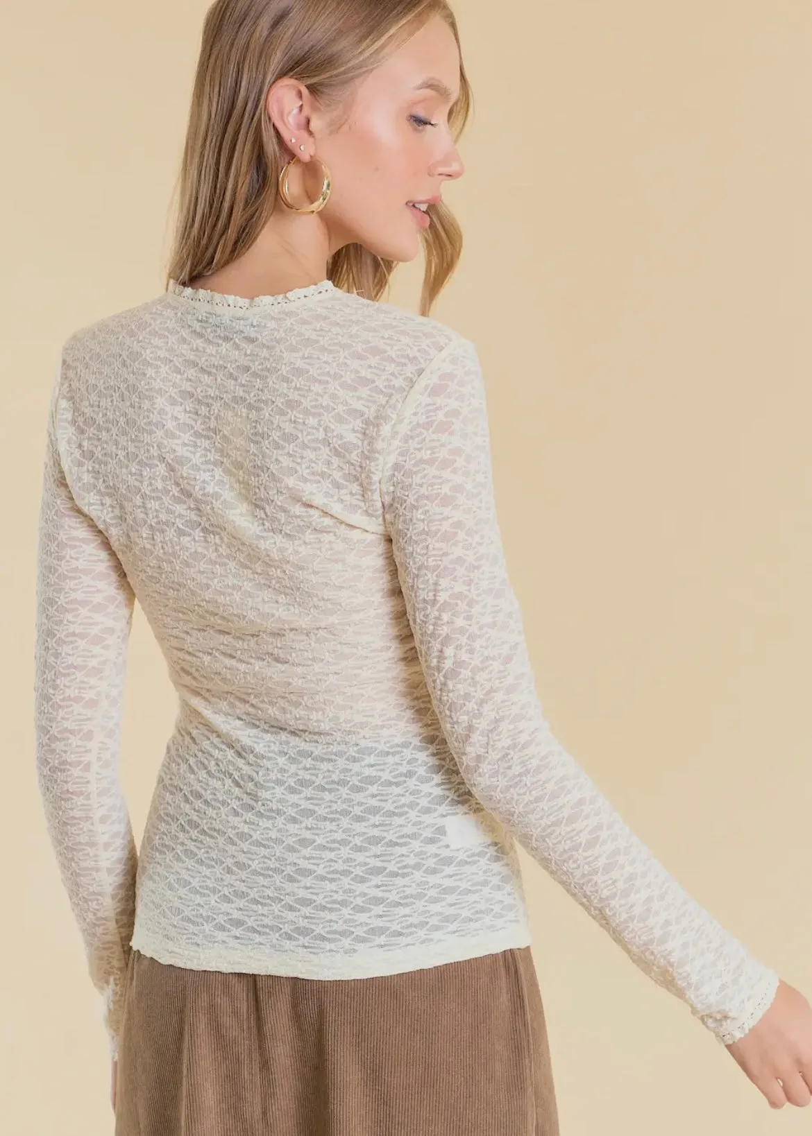 See Through Textured Top