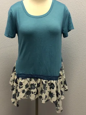 SHORT SLEEVE KNIT TOP