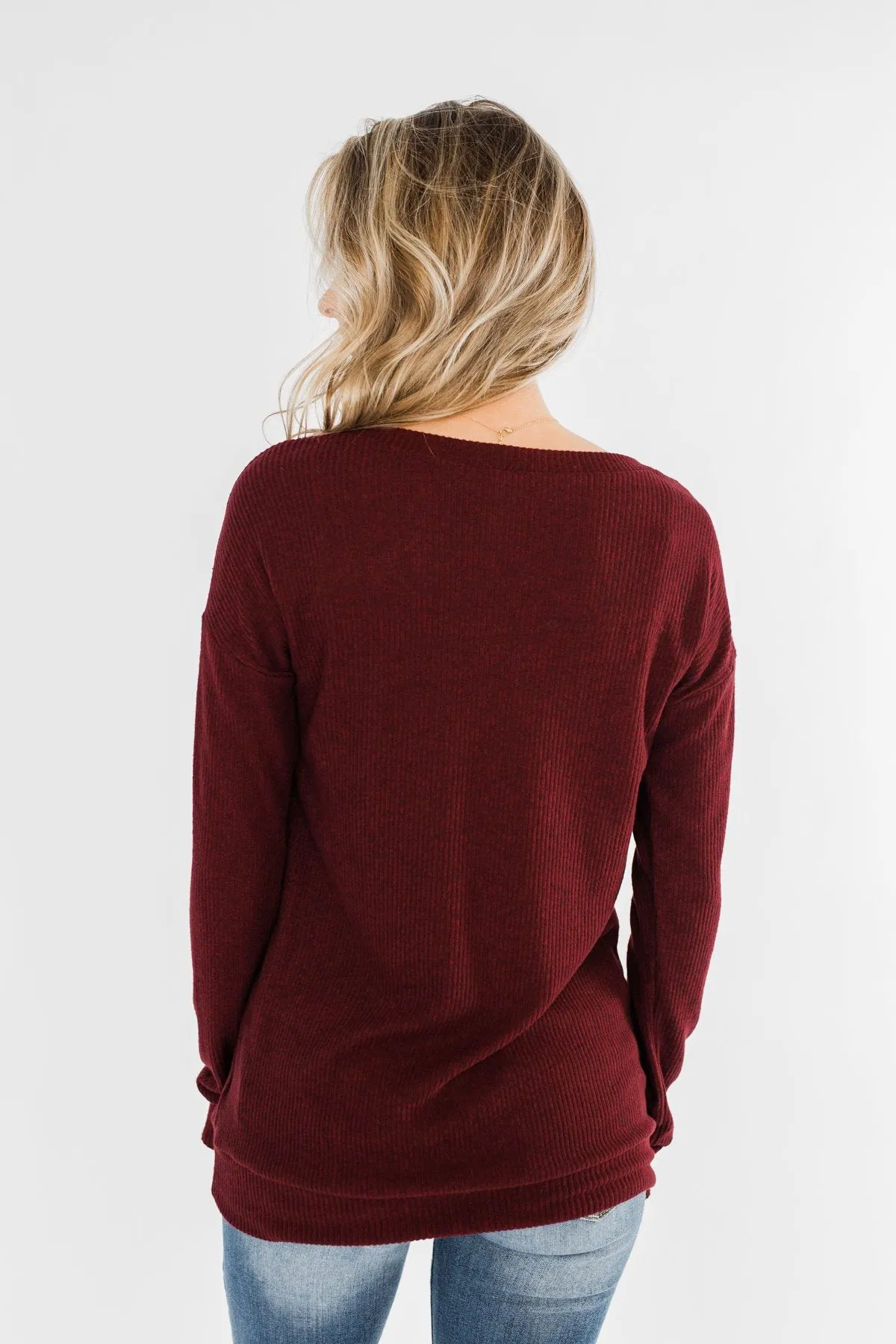 Show Stopper Black Lace Top- Burgundy