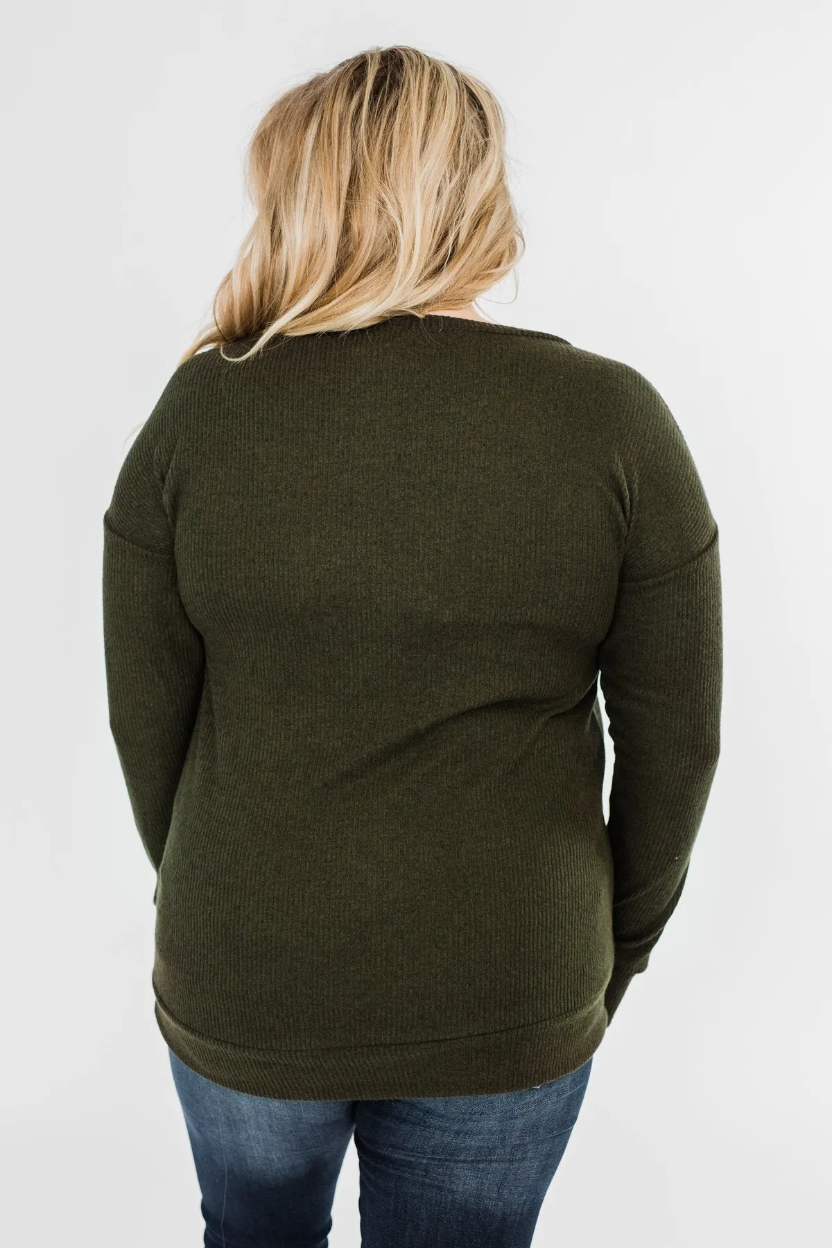 Show Stopper Black Lace Top- Dark Olive