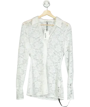 SLA the label White Kimmy Lace Shirt UK XS