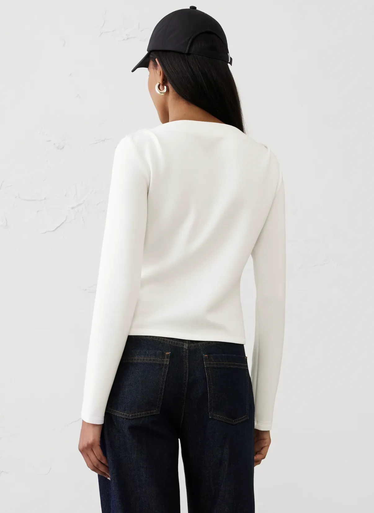 Soft Pleated Boatneck Top