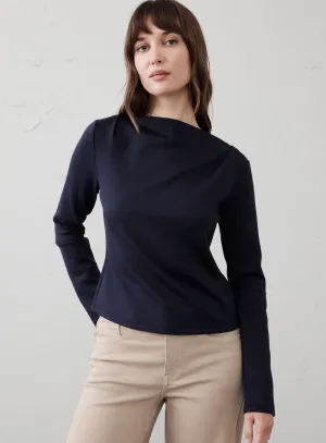 Soft Pleated Boatneck Top