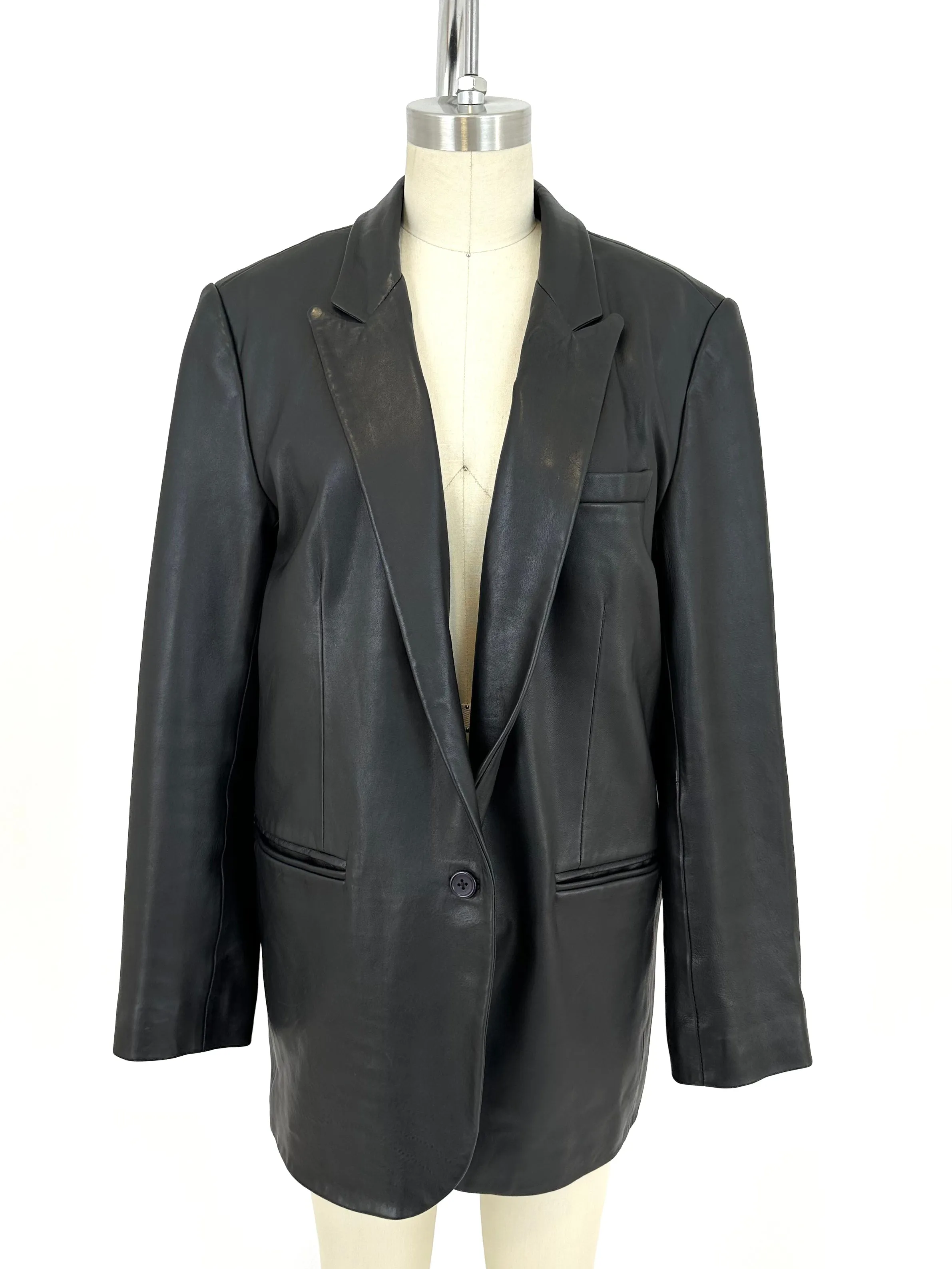 Sprwmn Lambskin Peak-Lapel Blazer