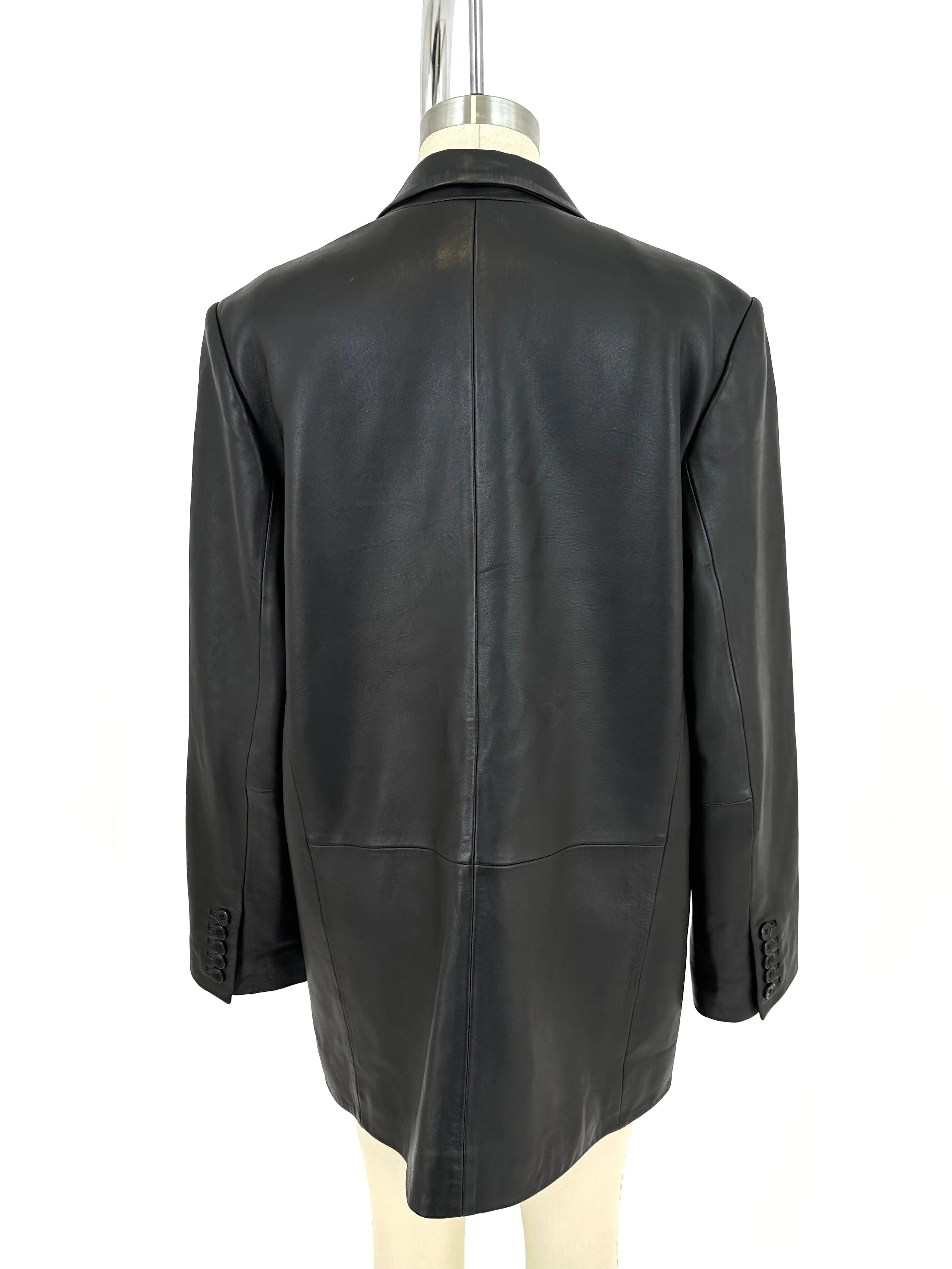 Sprwmn Lambskin Peak-Lapel Blazer