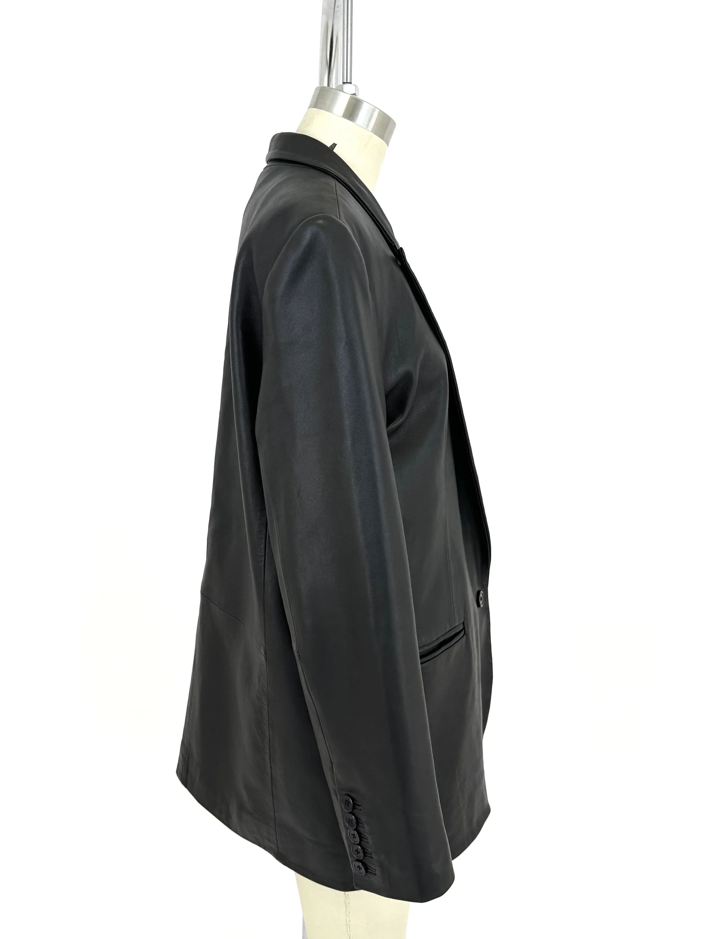Sprwmn Lambskin Peak-Lapel Blazer