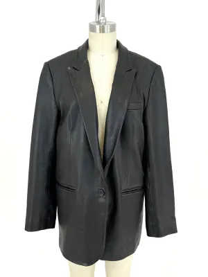 Sprwmn Lambskin Peak-Lapel Blazer