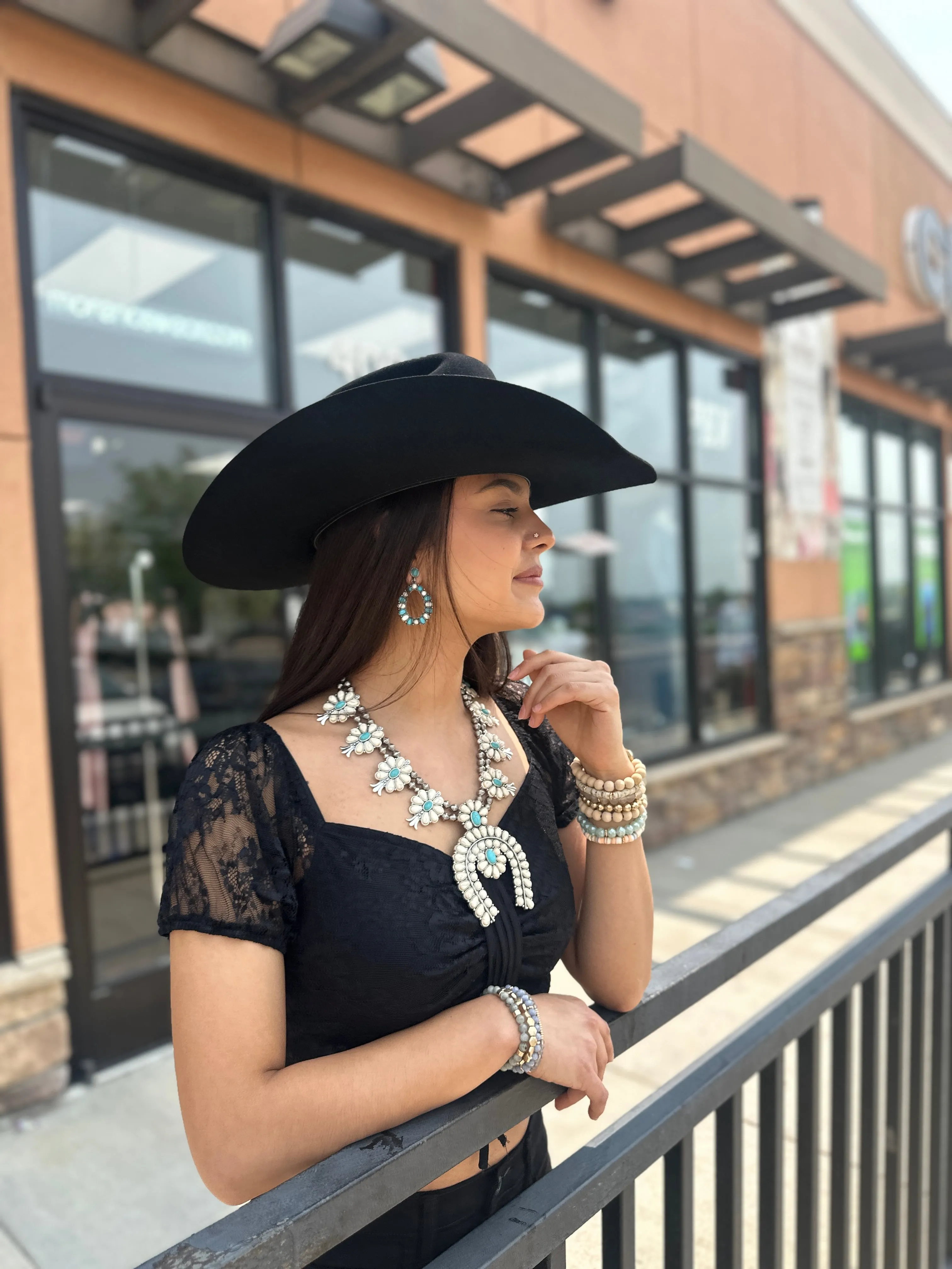 Stacy Black Lace Top