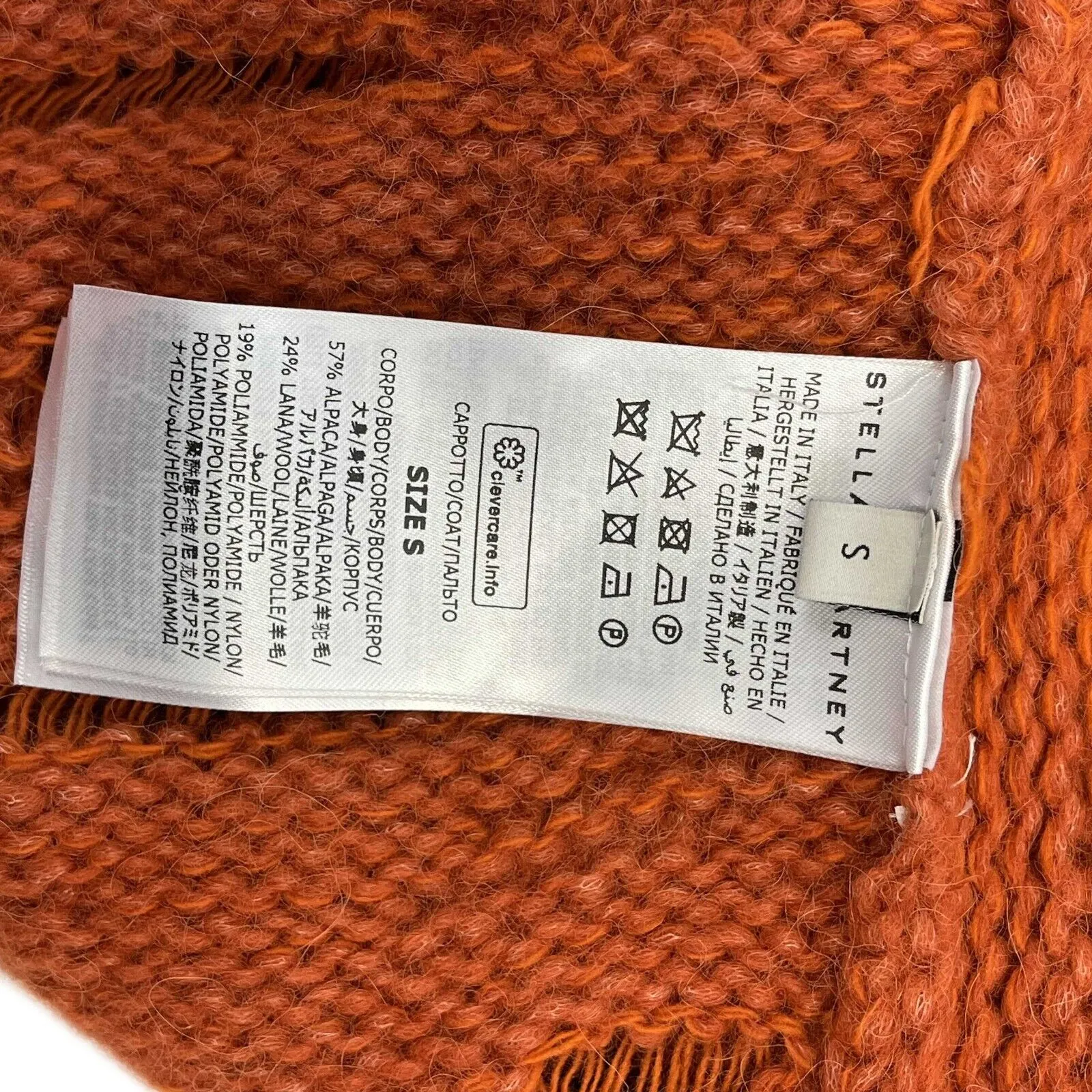 Stella McCartney - NWT F/W 22-23 Tangerine Alpaca Fringe Jacket - Size S
