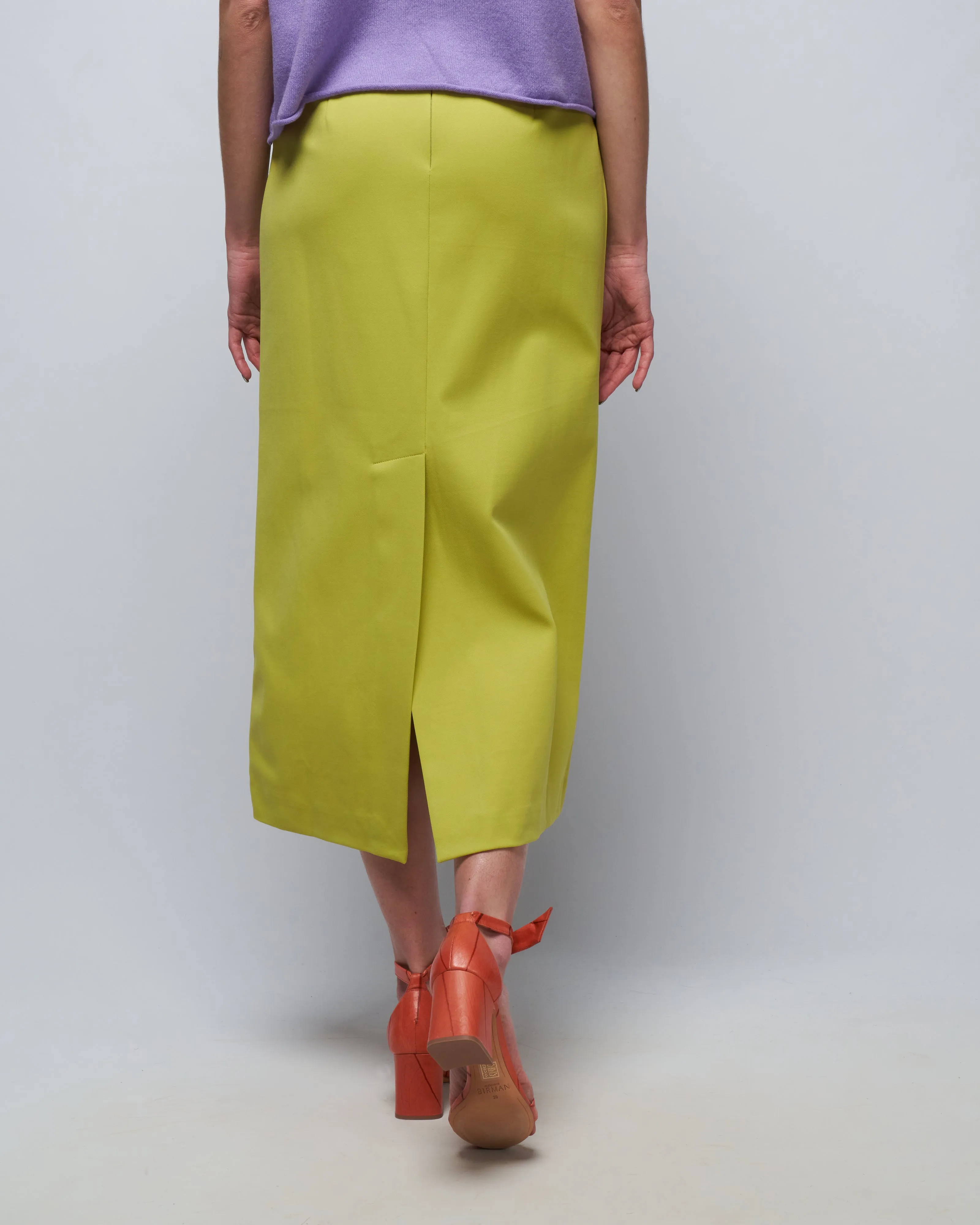structured knit pencil skirt - geko green