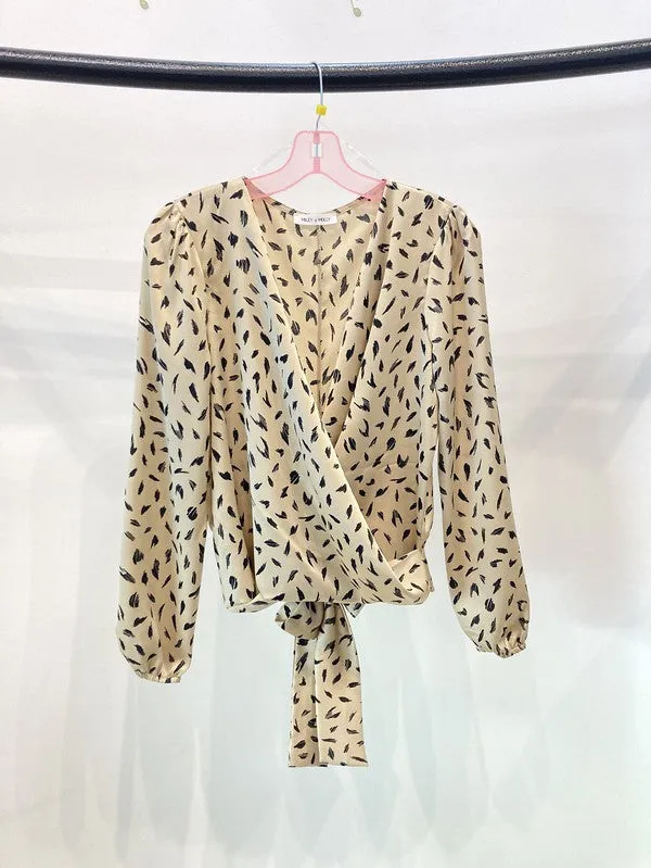 Surplice Satin Blouse - Miley   Molly