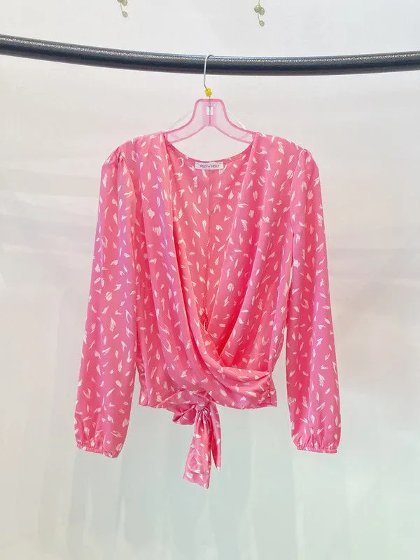 Surplice Satin Blouse - Miley   Molly