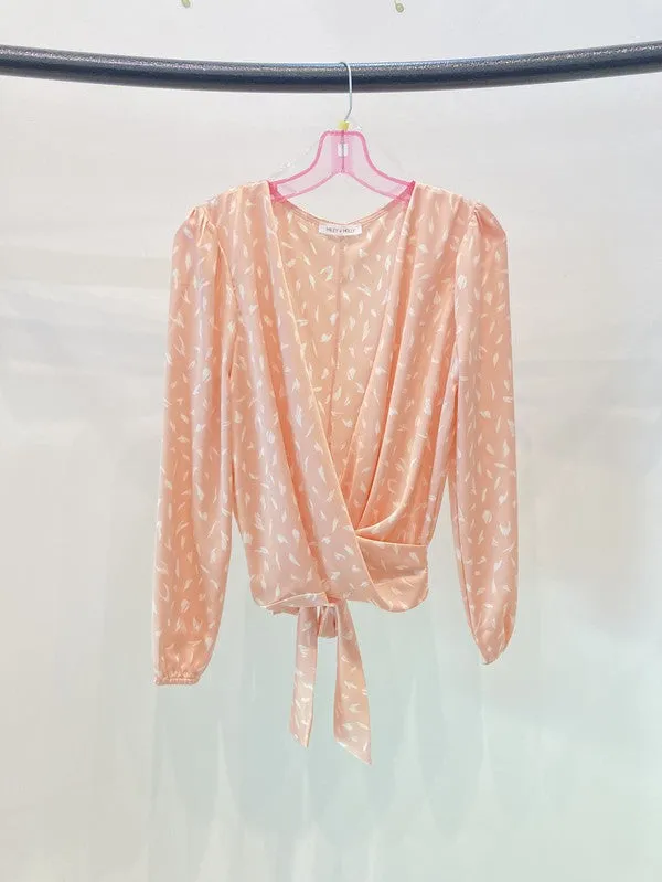 Surplice Satin Blouse - Miley   Molly