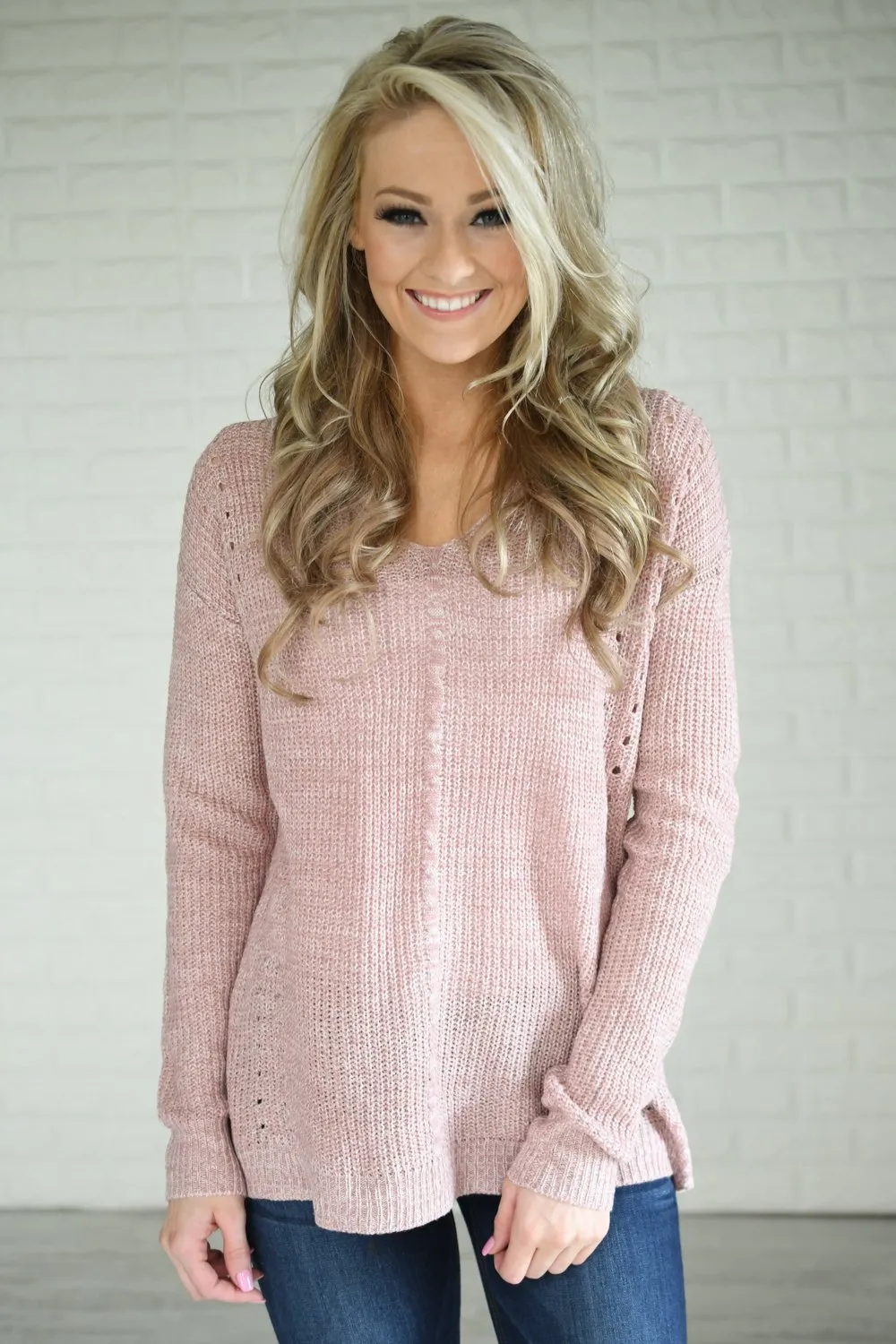 Sweet Love Back Lace Up Top ~ Blush