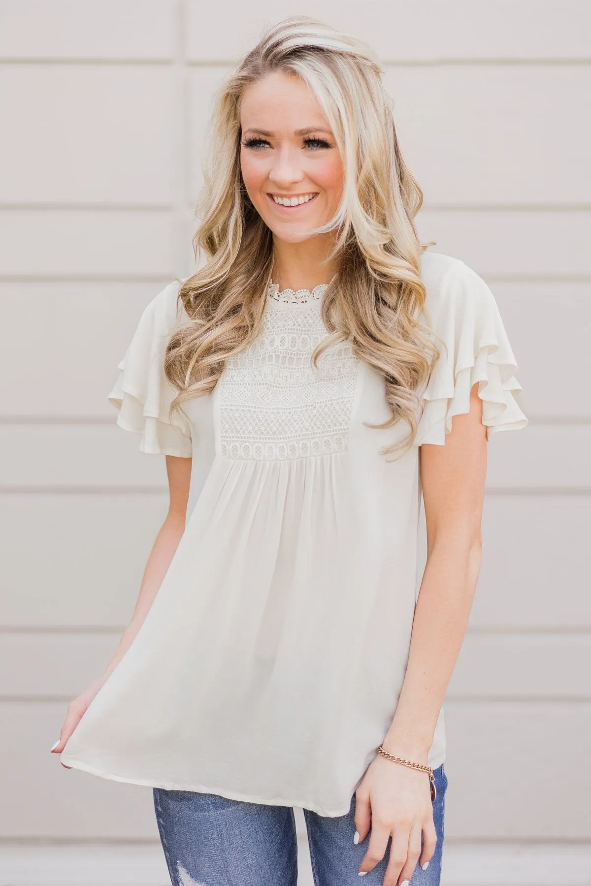 Sweet Summer Time Top- Cream