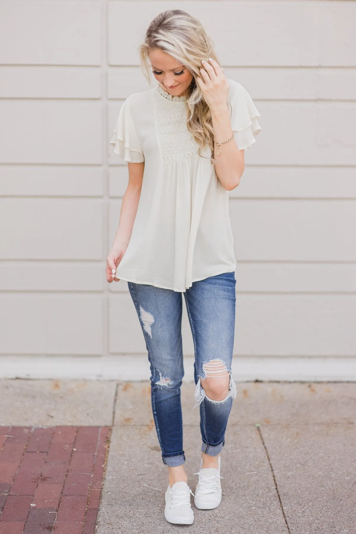 Sweet Summer Time Top- Cream
