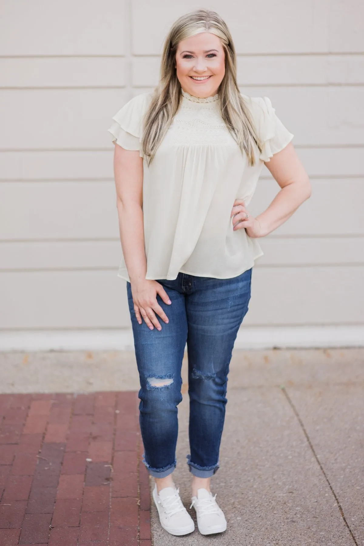 Sweet Summer Time Top- Cream