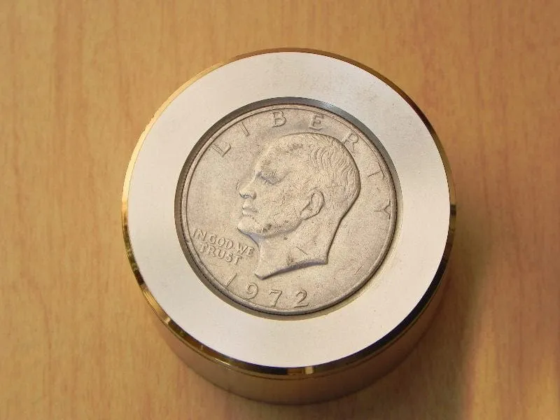Swiza Ike Silver Dollar Coin Desk Alarm Clock