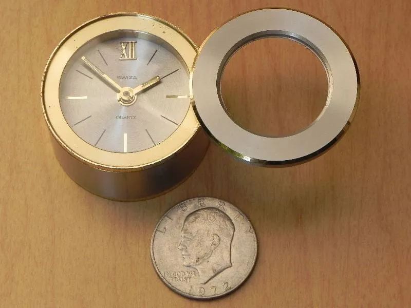 Swiza Ike Silver Dollar Coin Desk Alarm Clock