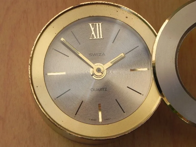 Swiza Ike Silver Dollar Coin Desk Alarm Clock