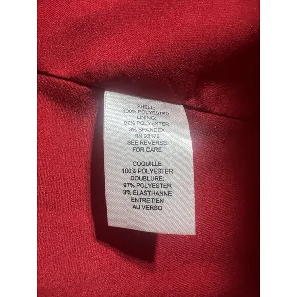 Tahari Red Crimson Jacket Blazer Open Front Office Work Business Sz 4