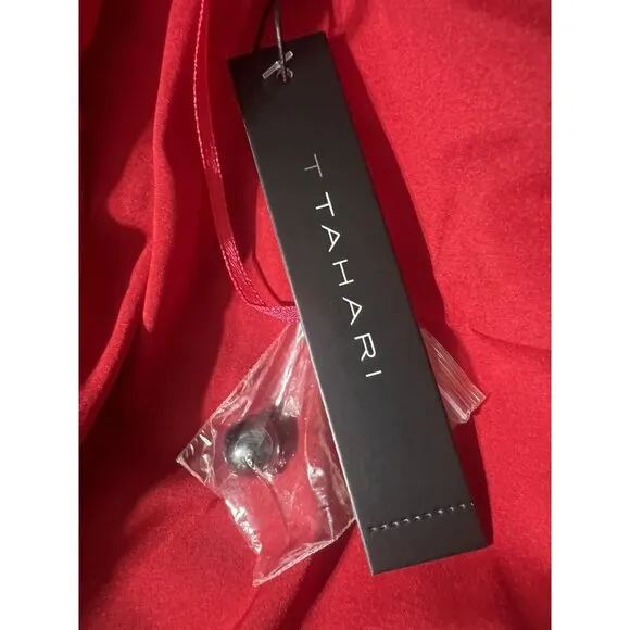 Tahari Red Crimson Jacket Blazer Open Front Office Work Business Sz 4
