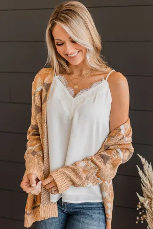 Take A Second Lace Tank Top- White