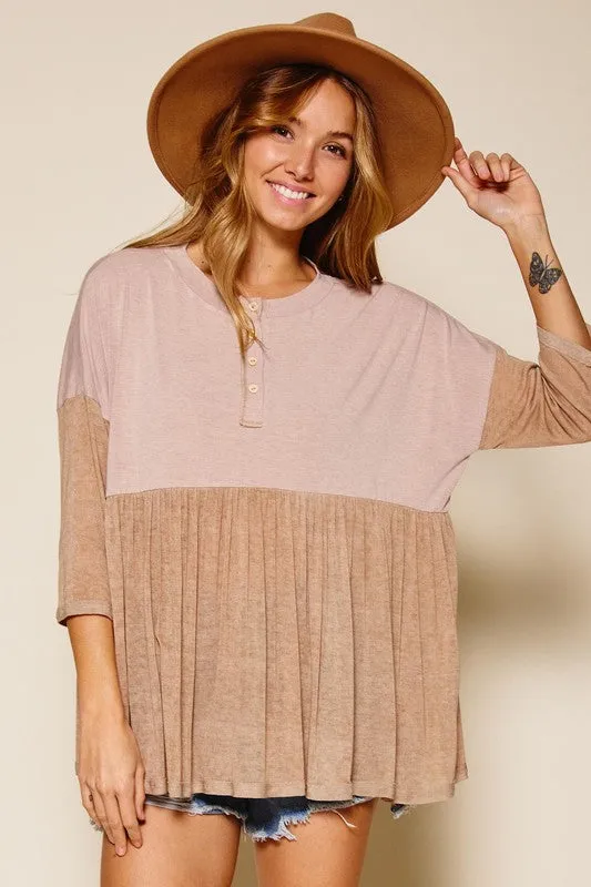 Tawny Two Toned Top