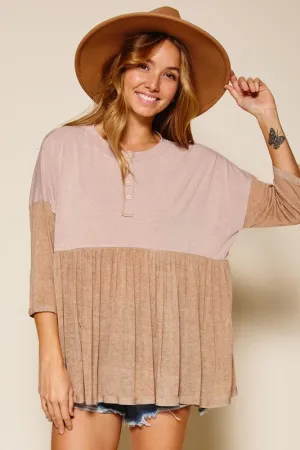 Tawny Two Toned Top