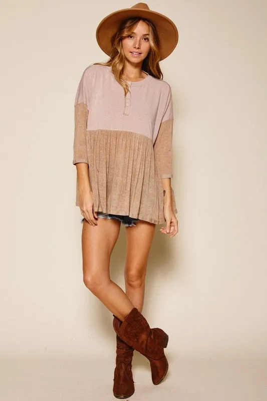 Tawny Two Toned Top