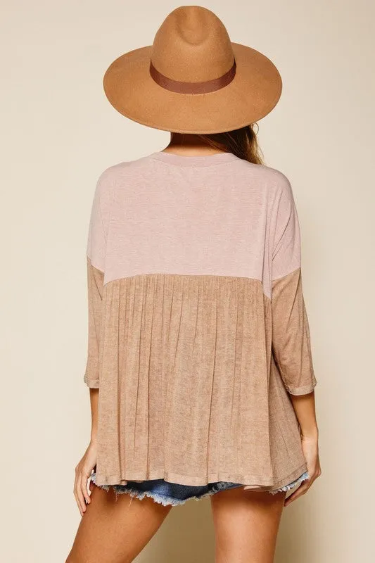 Tawny Two Toned Top