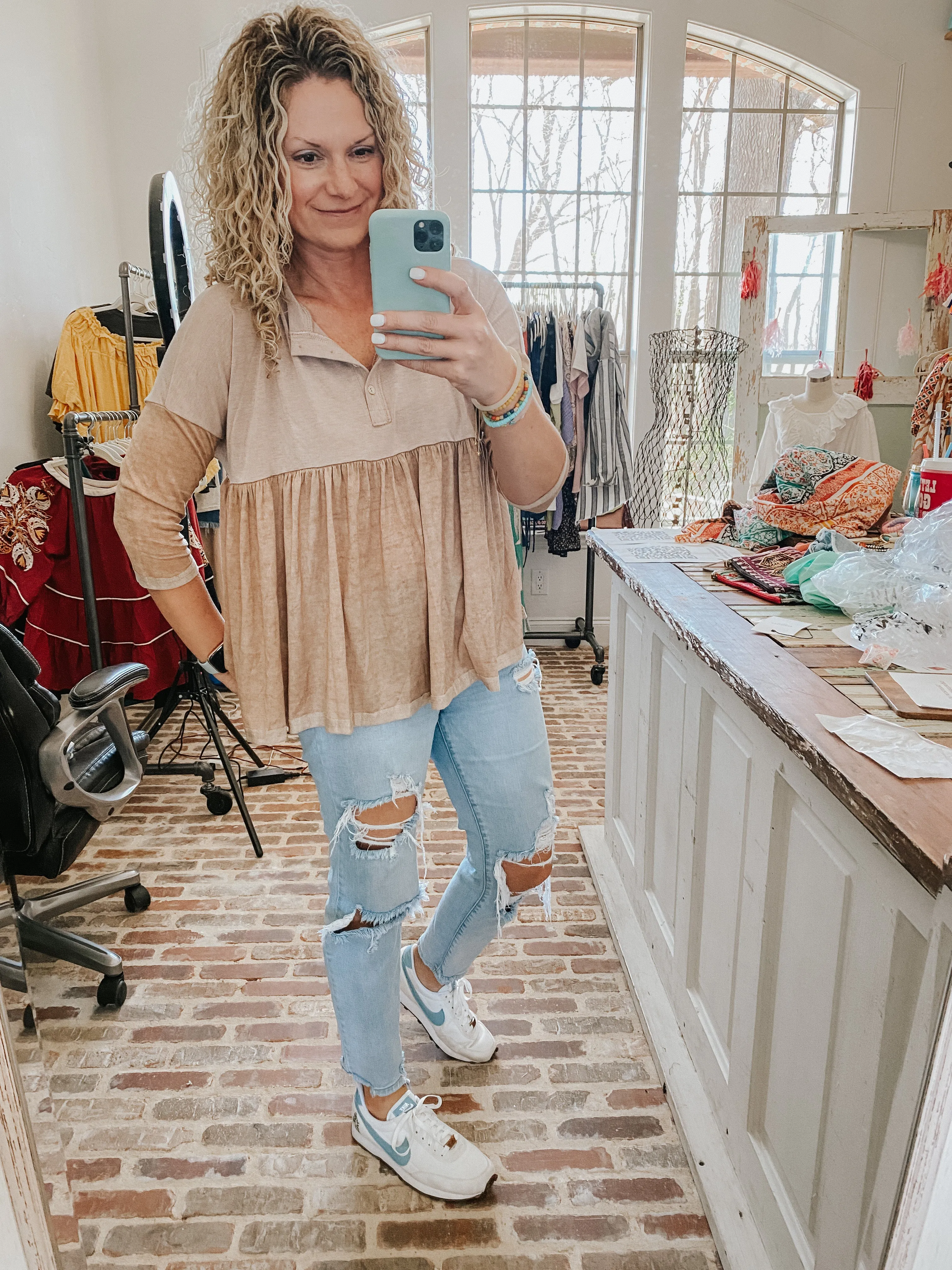 Tawny Two Toned Top