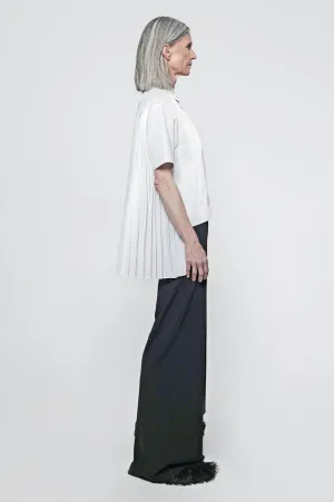 The Pleated Back Button Down Shirt in White