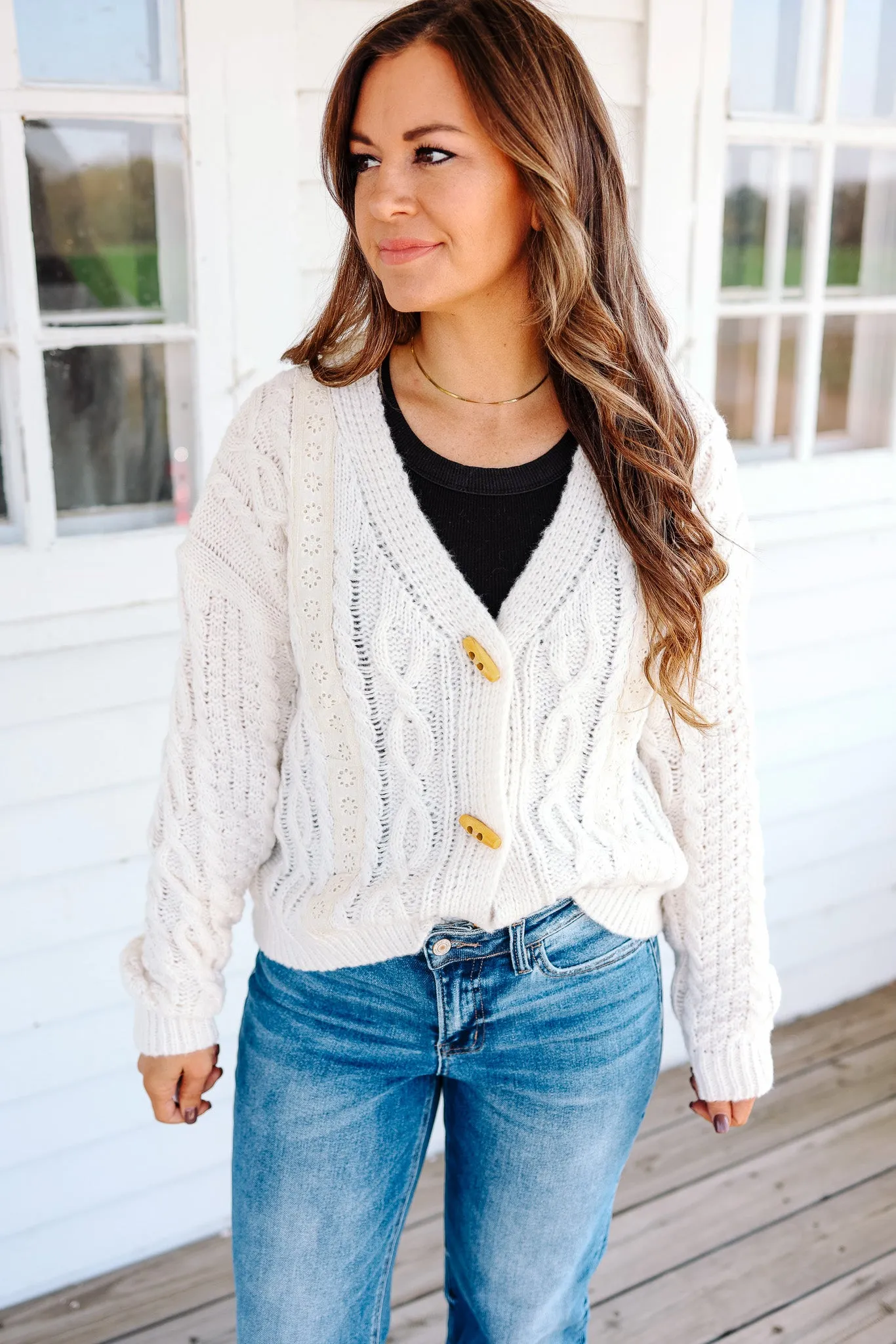 Tia Cable Knit Cardigan