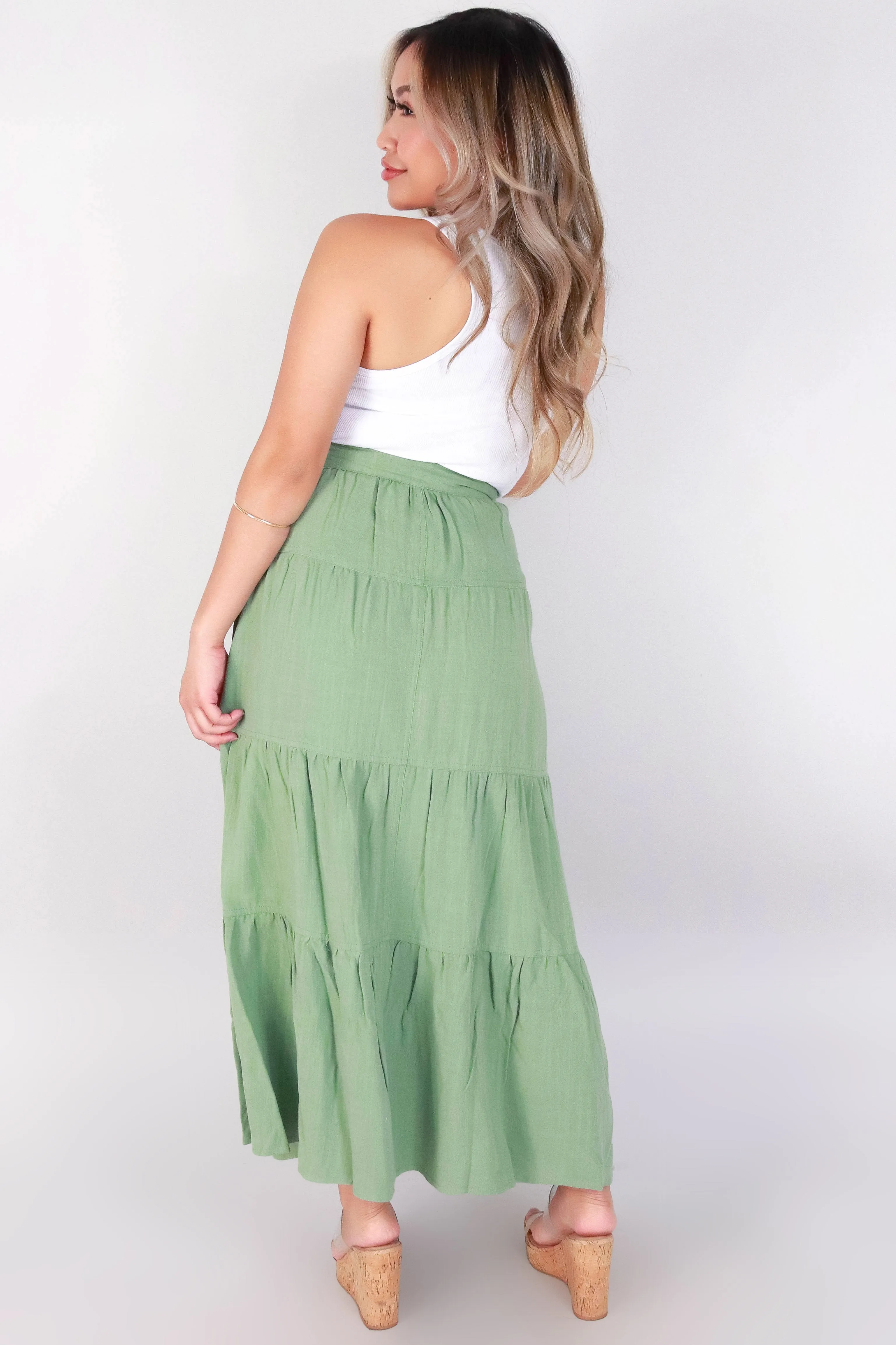 TIERED MAXI SKIRT