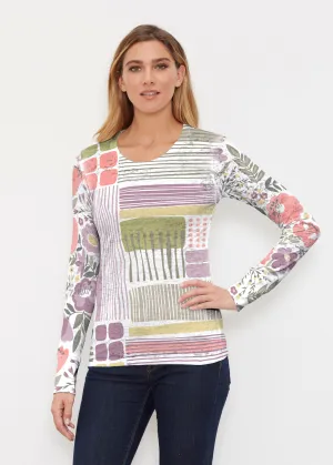 Transcendent Floral (13483) ~ Thermal Long Sleeve Crew Shirt