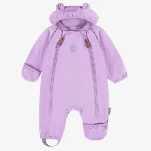 Une pièce à capuchon Lilas en nylon, naissance || Lilac hooded one piece in nylon, newborn