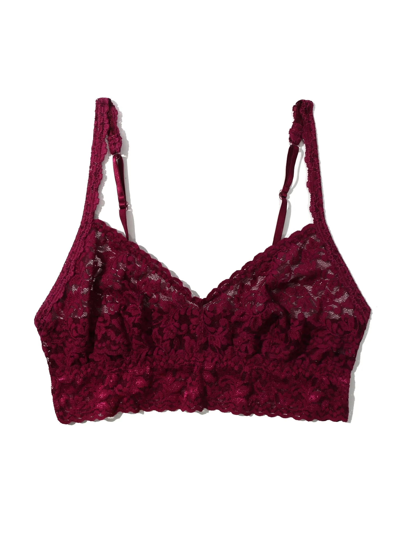 V-Neck Retro Lace Bralette Sugar Plum Red Sale
