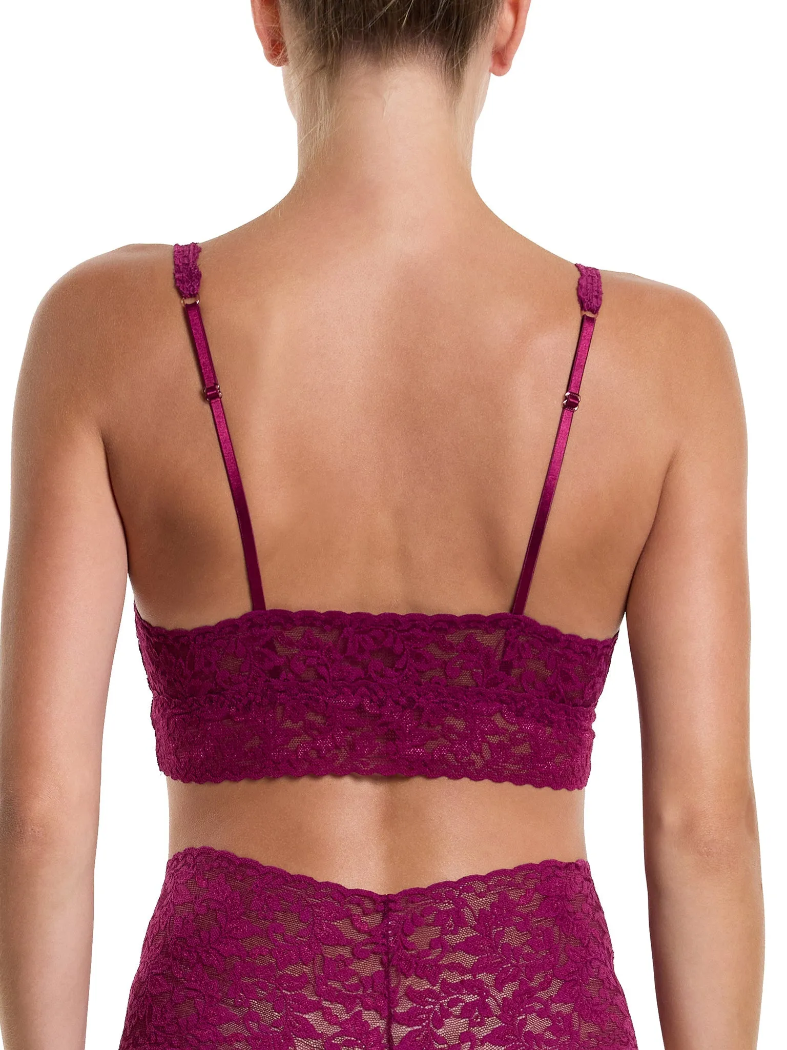 V-Neck Retro Lace Bralette Sugar Plum Red Sale