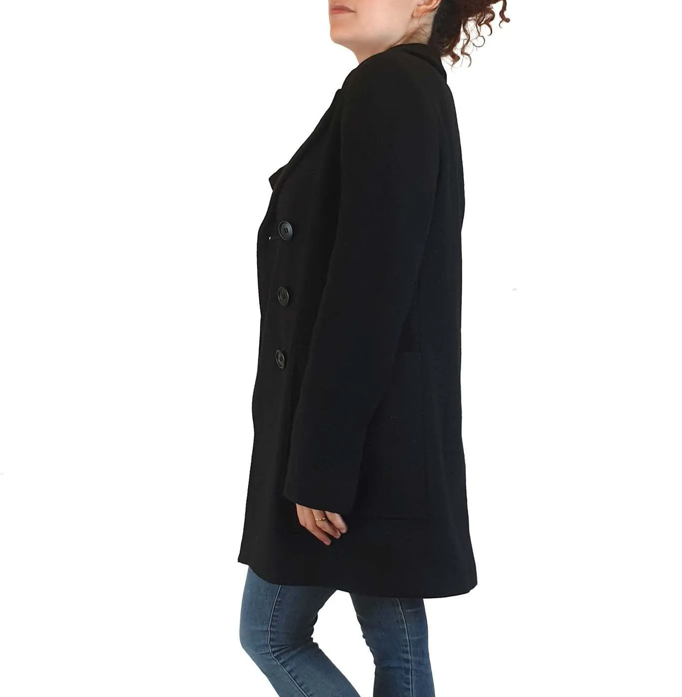 Veronica Maine black wool mix coat size 6, fits 8-10
