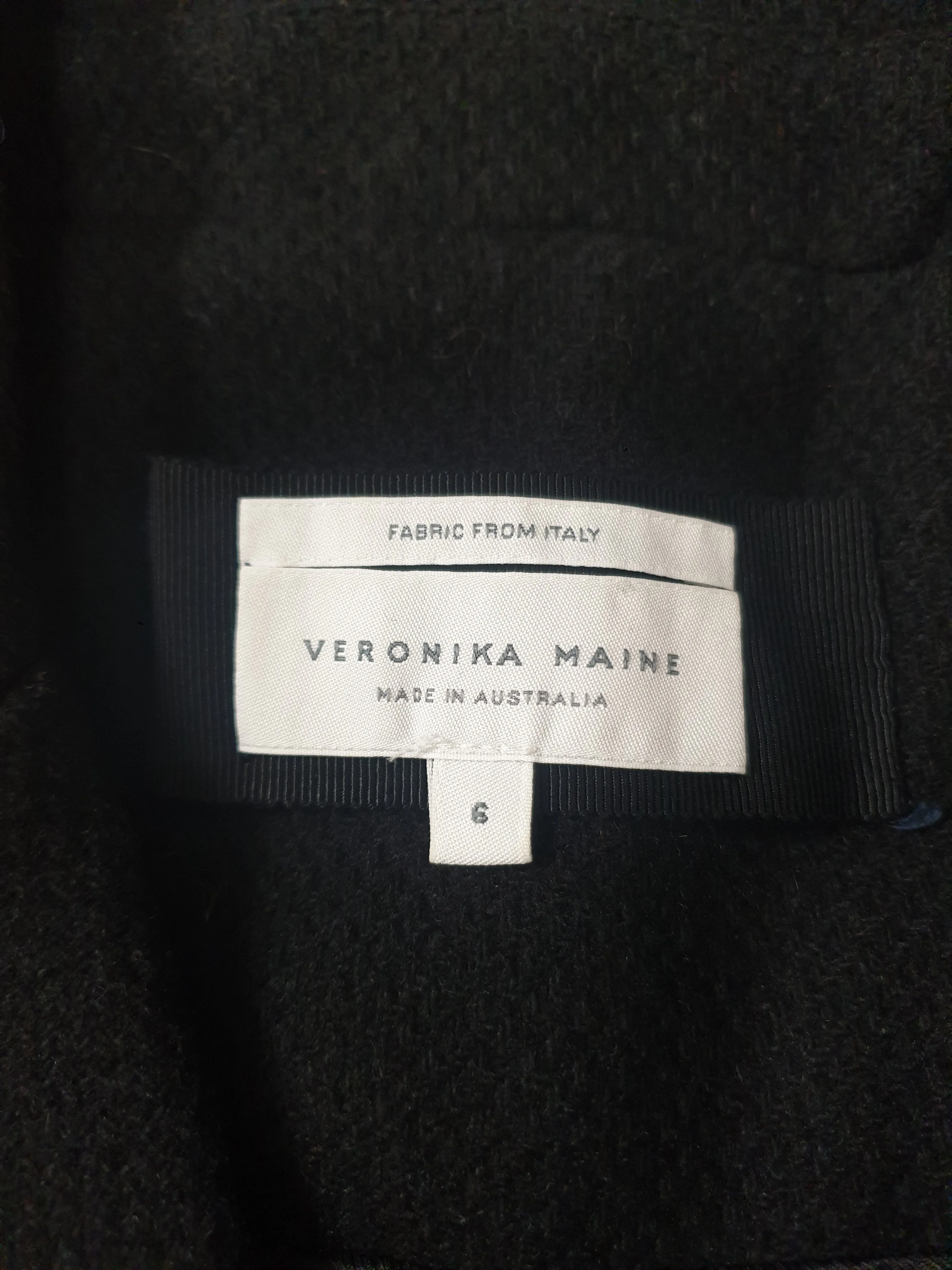 Veronica Maine black wool mix coat size 6, fits 8-10