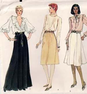 Very Easy Vogue 8158 Womens Skirts 1980s Vintage Sewing Pattern Size 12 - 16 UNCUT Factory Folded