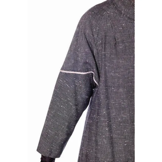 Vintage Ladies  Black & White Tweed Linen Swing Coat 1950S M-L 6-14