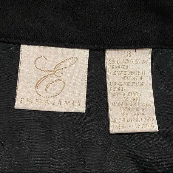 Vintage Emma James Black Pencil Academia Business Casual Black Maxi Skirt