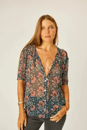Violet Top | Vintage Flowers