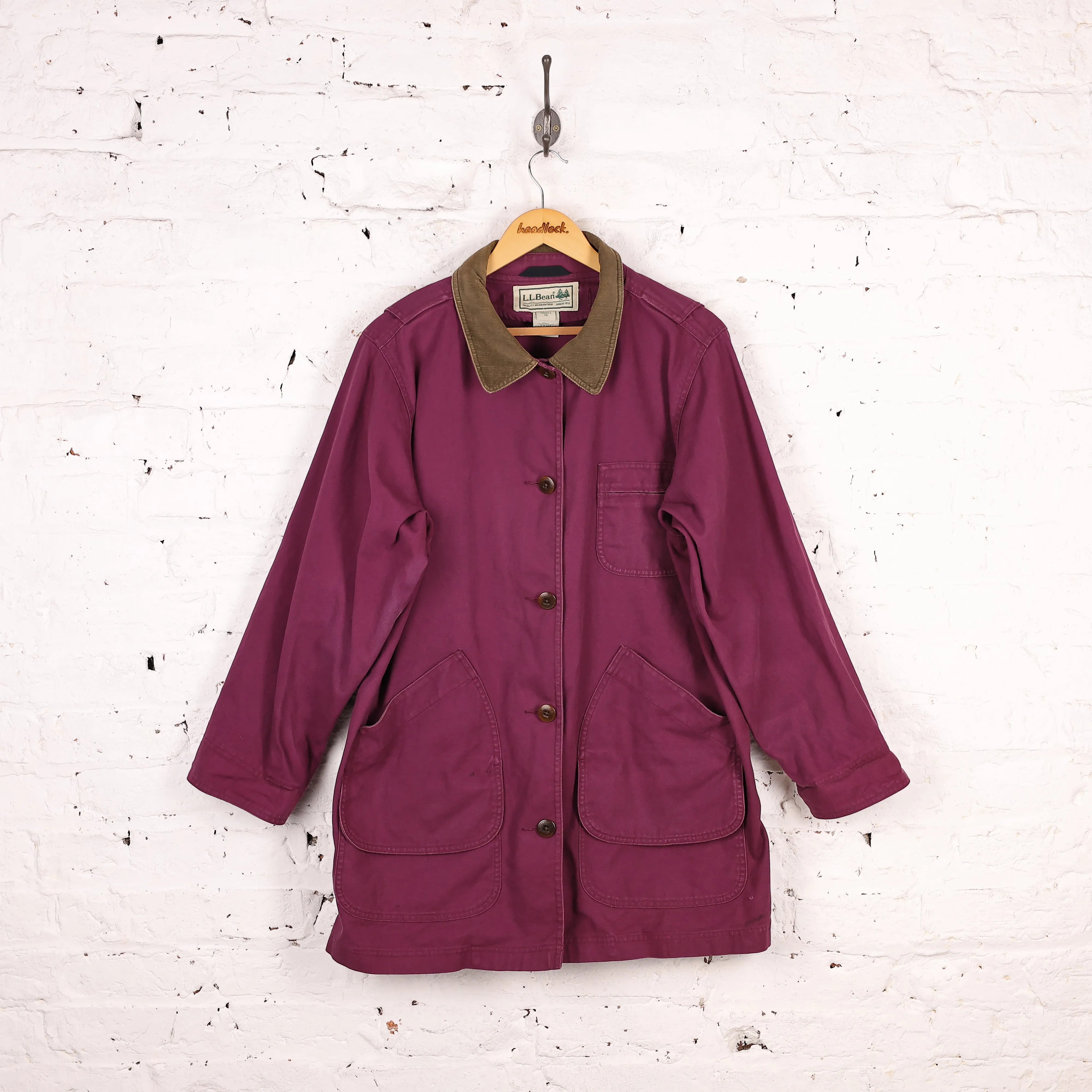 Women's LL Bean Barn Chore Jacket - Maroon - Women's XL