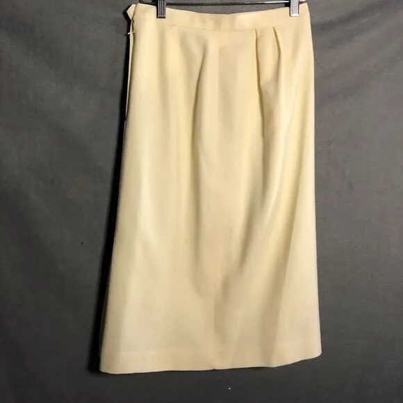womens vintage wool skirt 4 off white pencil dressy vtg lined work classy 80 s13