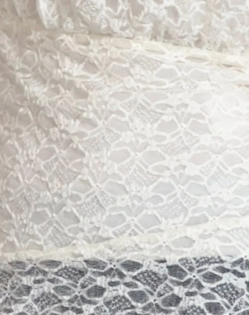 Wuni Longline Bandeau Top in Lace Ivory